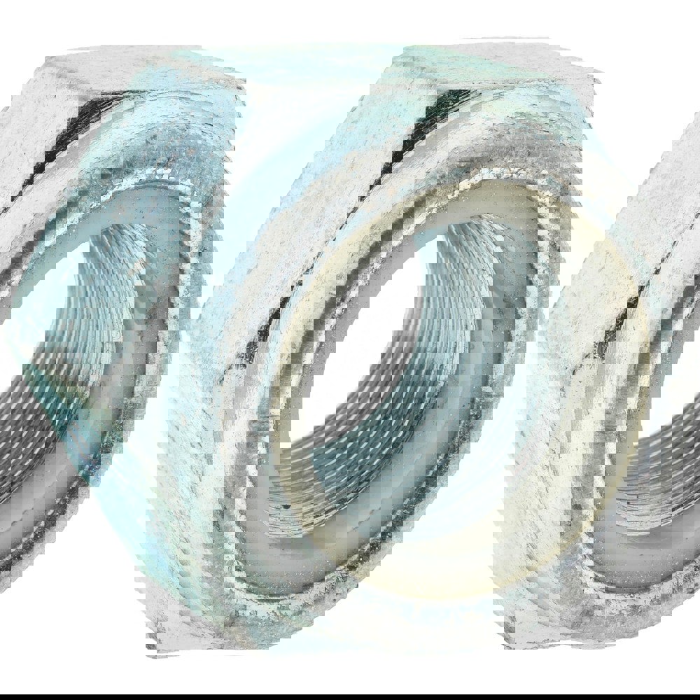 Heavy Hex Lock Nut: Insert Lock, Nylon Insert, 1-1/2-6, Grade 2 Steel, Zinc Finish