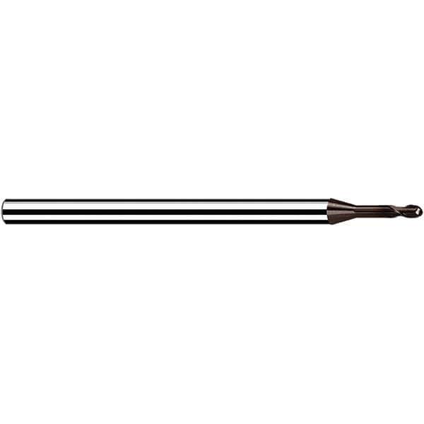Ball End Mill: 2.00 mm Dia, 2.40 mm LOC, 2 Flute, Solid Carbide