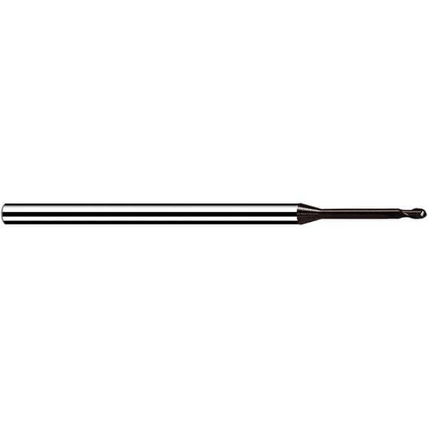 Ball End Mill: 2.00 mm Dia, 2.40 mm LOC, 2 Flute, Solid Carbide