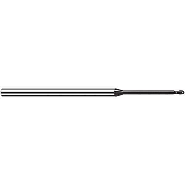 Ball End Mill: 1.50 mm Dia, 1.80 mm LOC, 2 Flute, Solid Carbide
