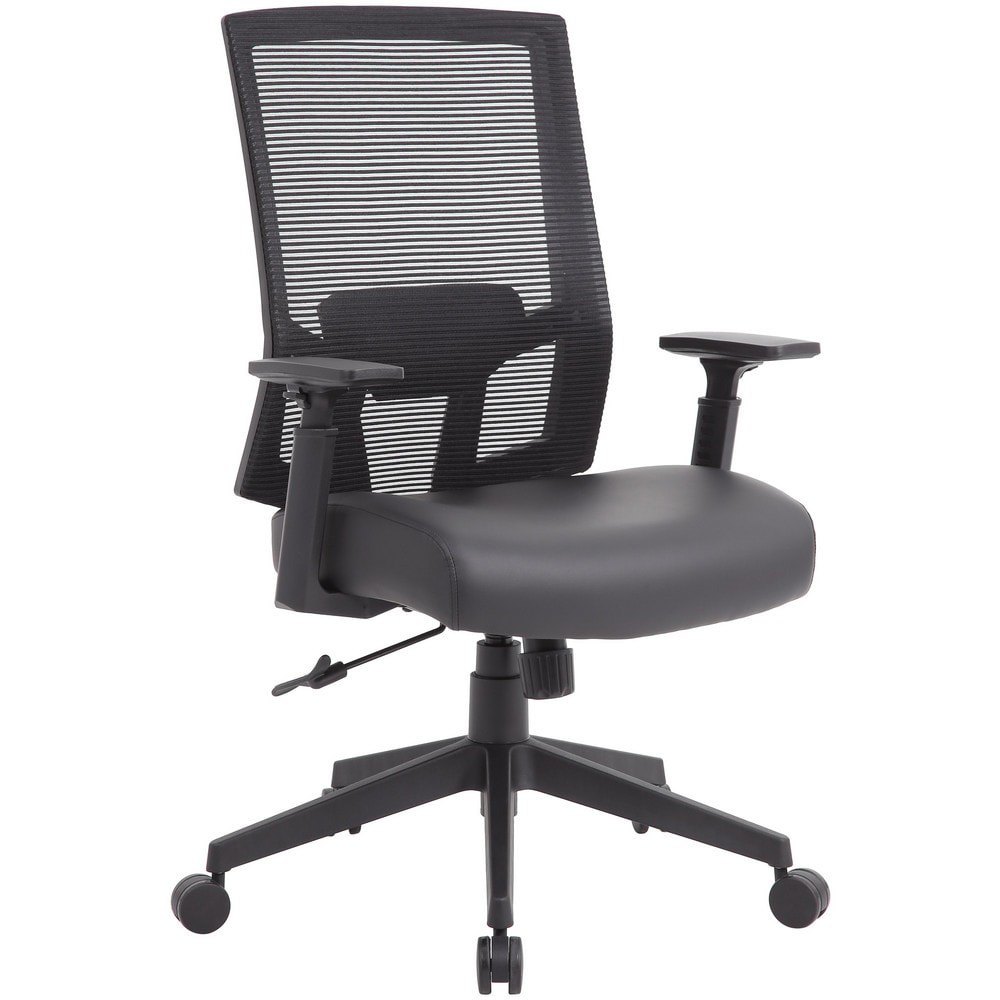 Task Chair: Vinyl, Adjustable Height, Black