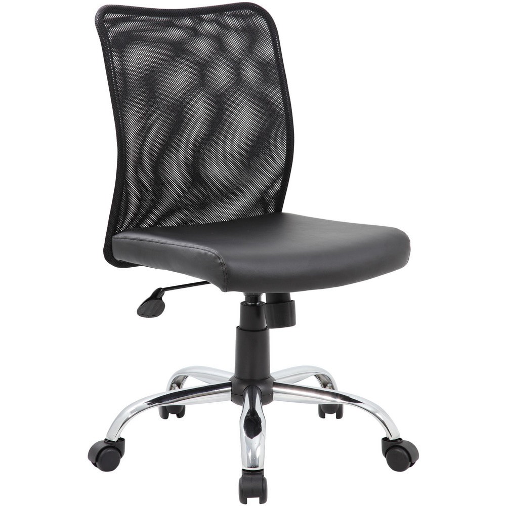 Task Chair: Vinyl, Adjustable Height, Black