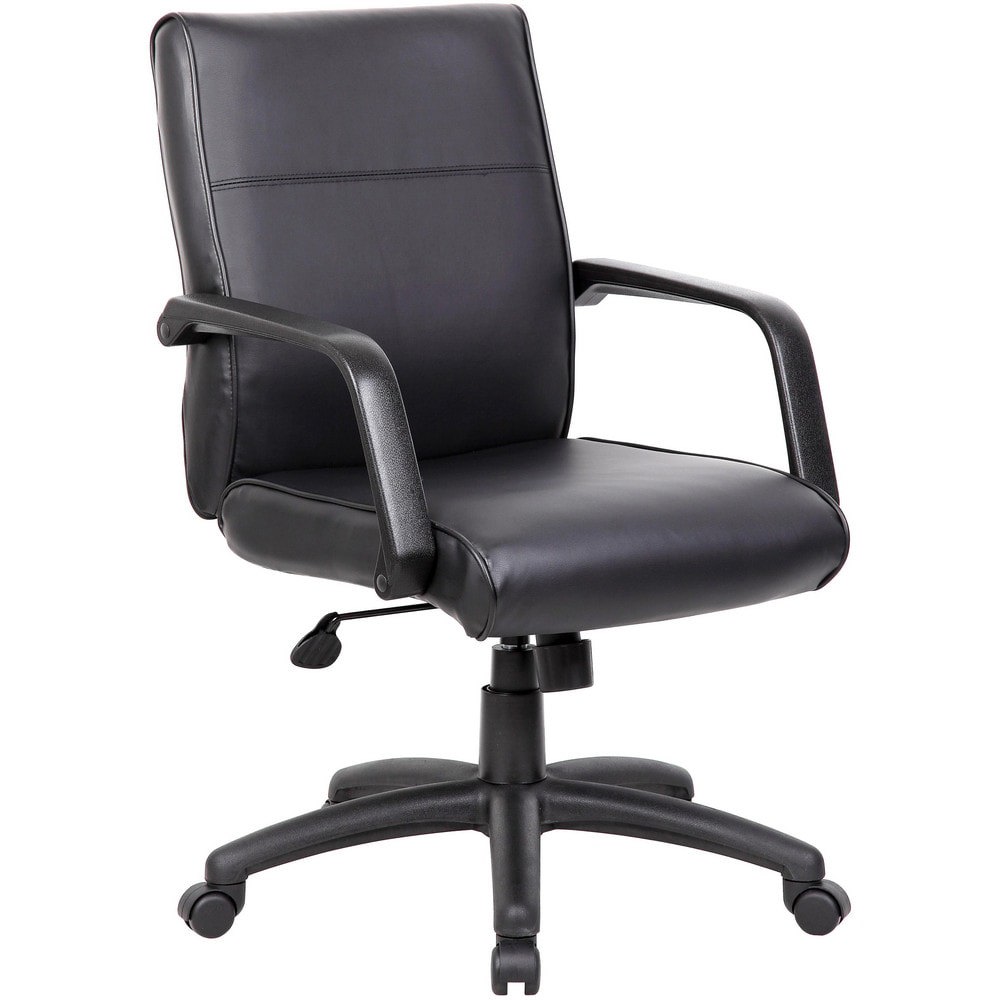 Task Chair: PU Leather, Adjustable Height, Black