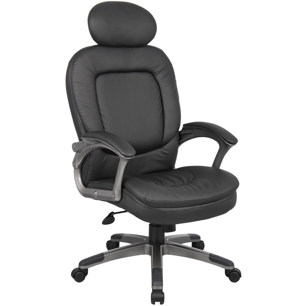 Task Chair: Vinyl, Adjustable Height, Black