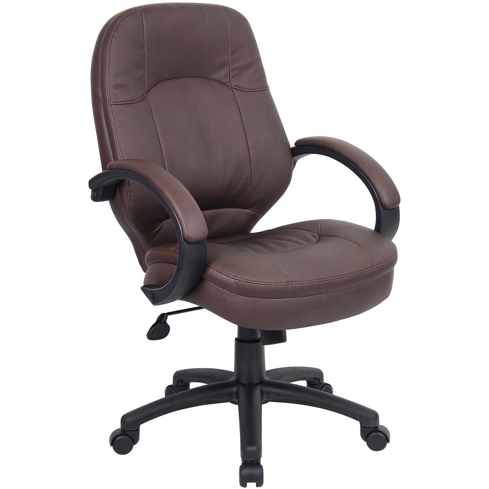 Task Chair: PU Leather, Adjustable Height, Bomber Brown
