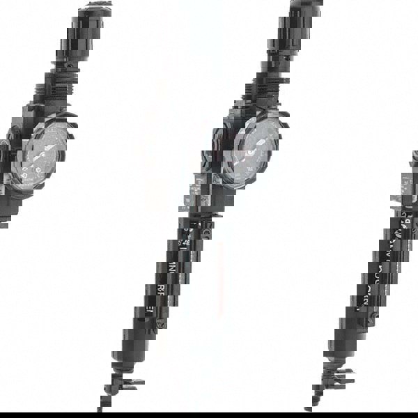 FRL Combination Unit: 1/4 NPT, Compact, 1 Pc Filter/Regulator with Pressure Gauge