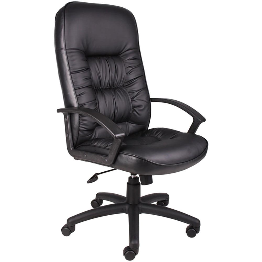 Task Chair: PU Leather, Adjustable Height, Black