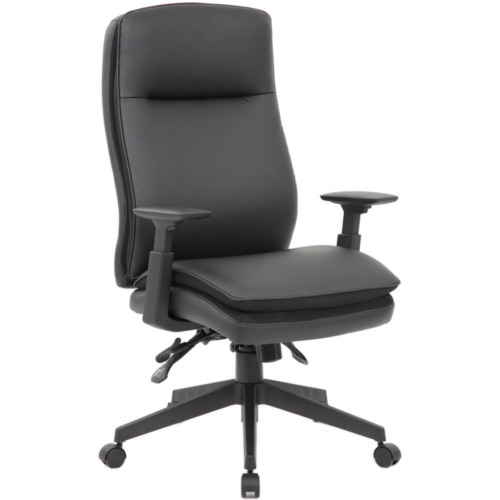 Task Chair: Vinyl, Adjustable Height, Black