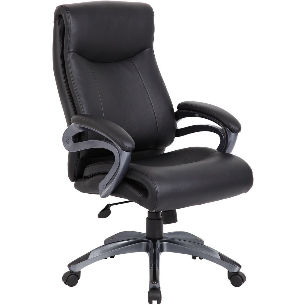 Task Chair: PU Leather, Adjustable Height, Black