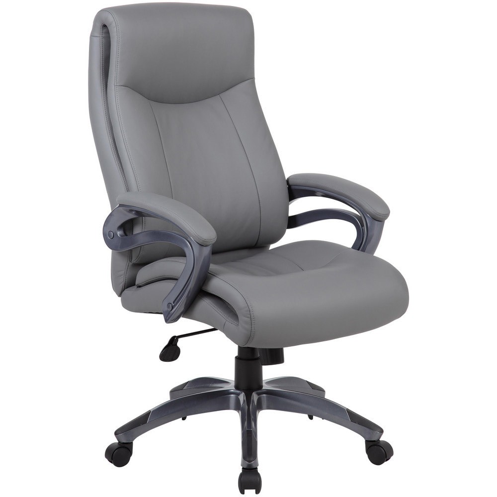 Task Chair: PU Leather, Adjustable Height, Gray