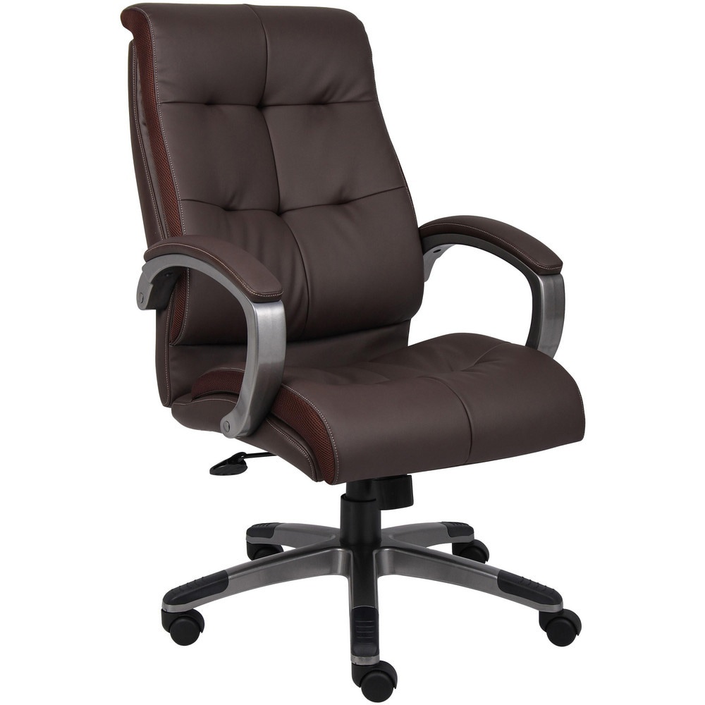 Task Chair: PU Leather, Adjustable Height, Brown