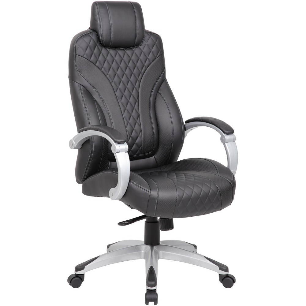 Task Chair: Vinyl, Adjustable Height, Black