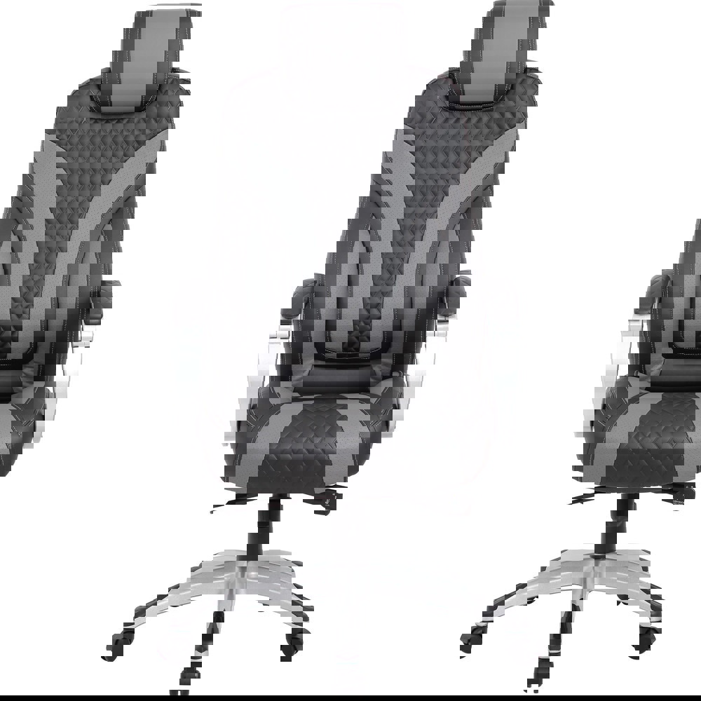 Hinged Arm Executive Chair with Synchro-Tilt Task Chair: Vinyl, 22-1/2