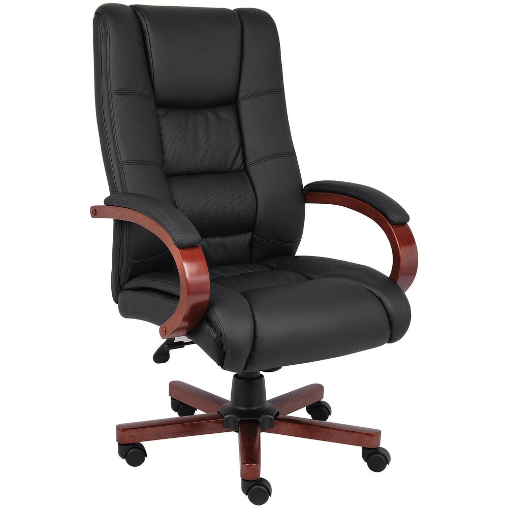 Task Chair: Vinyl, Adjustable Height, Black