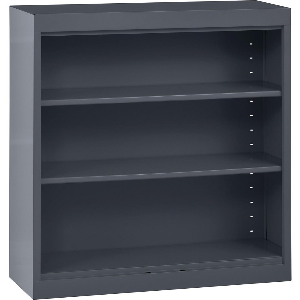 Bookcases; Overall Height: 36in ; Overall Width: 36 ; Overall Depth: 12 ; Material: Steel ; Color: Charcoal ; Shelf Weight Capacity: 200