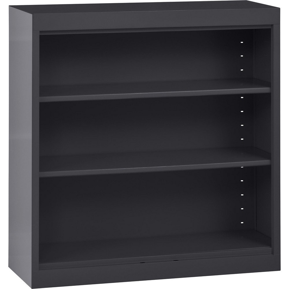 Bookcases; Overall Height: 36in ; Overall Width: 36 ; Overall Depth: 12 ; Material: Steel ; Color: Textured Black ; Shelf Weight Capacity: 200
