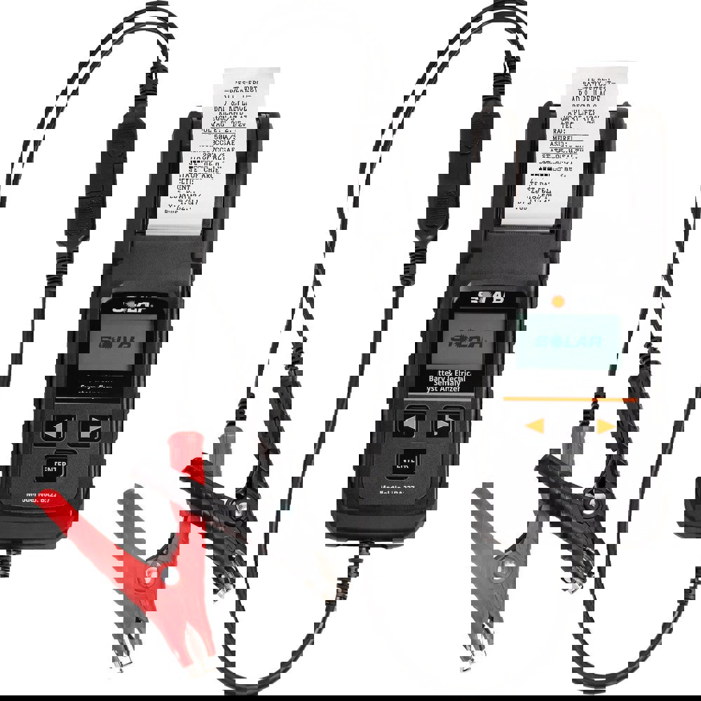 Automotive Battery Testers; Battery Tester Type: Digital Battery & System Tester with Integrated Printer; Battery Configuration: One Battery (6V or 12V); Battery Chemistry: Dry-Cell AGM Lead Acid; Sealed Lead Acid (SLA); Wet-Cell Lead Acid; Cable Length (