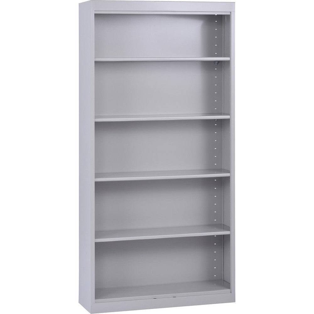 Bookcases; Overall Height: 72in ; Overall Width: 36 ; Overall Depth: 12 ; Material: Steel ; Color: Dove Gray ; Shelf Weight Capacity: 200