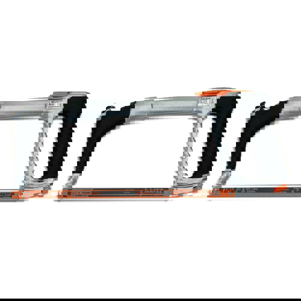 Hacksaws; Blade Material: Bi-Metal ; Handle Material: Aluminum with Rubber Grip ; Applicable Material: Bolts; Metal; Steel; Tubing; Wire ; Blade Length: 12 ; Teeth Per Inch: 24 ; Insulated: No