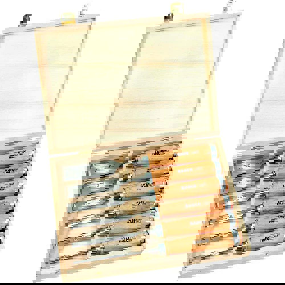 Chisel Sets; Set Type: Wood Chisel Set ; Body Material: Steel ; Handle Material: Wood ; Container Type: Box; Wood Block ; Chisel Size: 6 MM; 10 MM; 12 MM; 18 MM; 25 MM; 32 MM ; Tethered: No