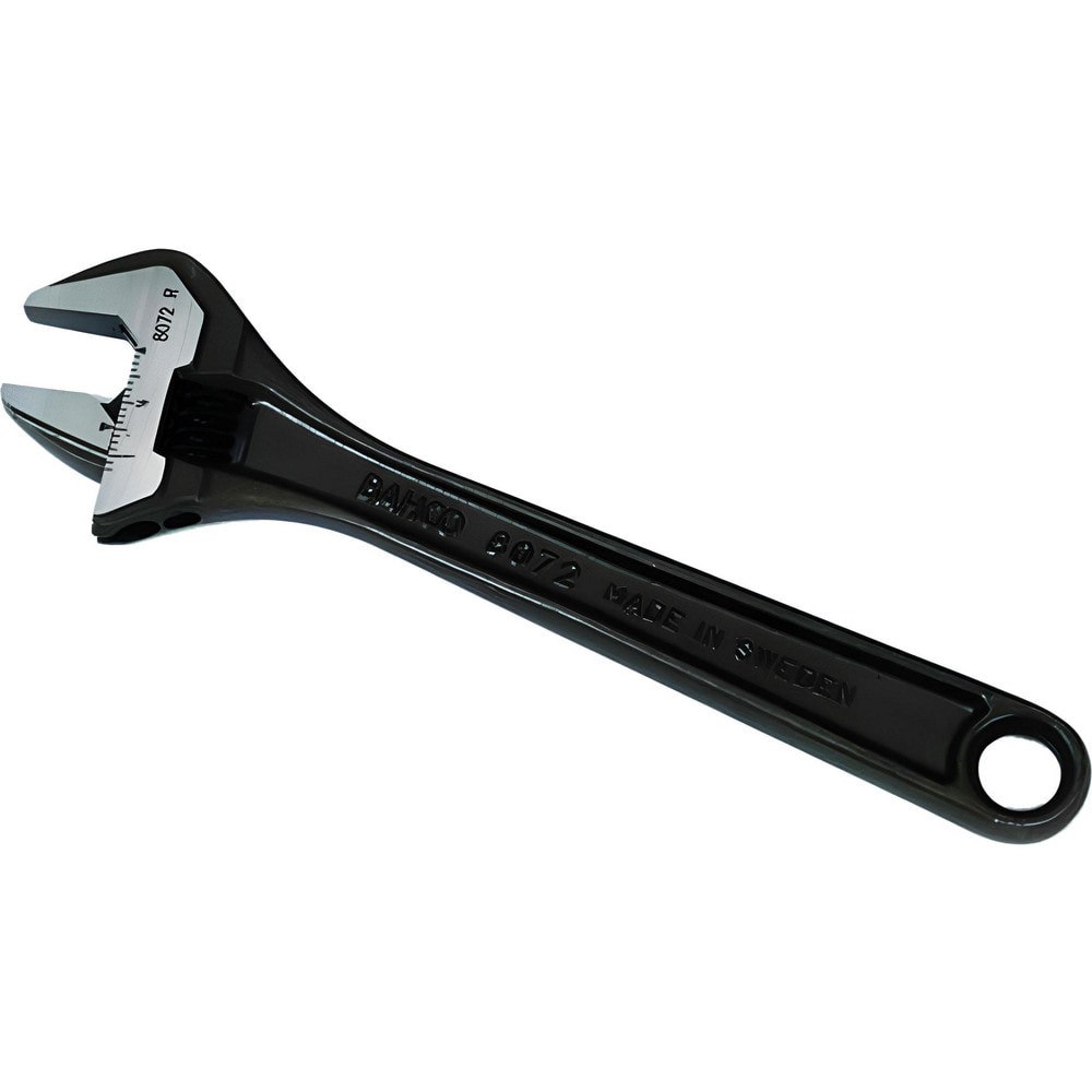 Adjustable Wrenches; Overall Length (Inch): 6 ; Finish: Black Phosphate ; Measuring Scale: Yes ; Head Angle: 15.000 ; Standards: ISO 6787; DIN 3117; ASME B107.8-2003; BS 6333 ; Additional Information: Weight: 135 g; Jaw Tip Thickness: 5.3 mm