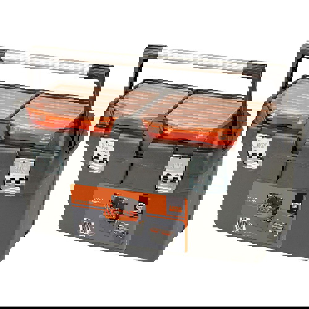 Tool Boxes, Cases & Chests; Locking Mechanism: Padlock Hasp ; Color: Black; Orange ; Material: Polypropylene ; Handle Type: Recessed Lid ; Depth (Inch): 19-1/2 ; Height (Inch): 11-1/2