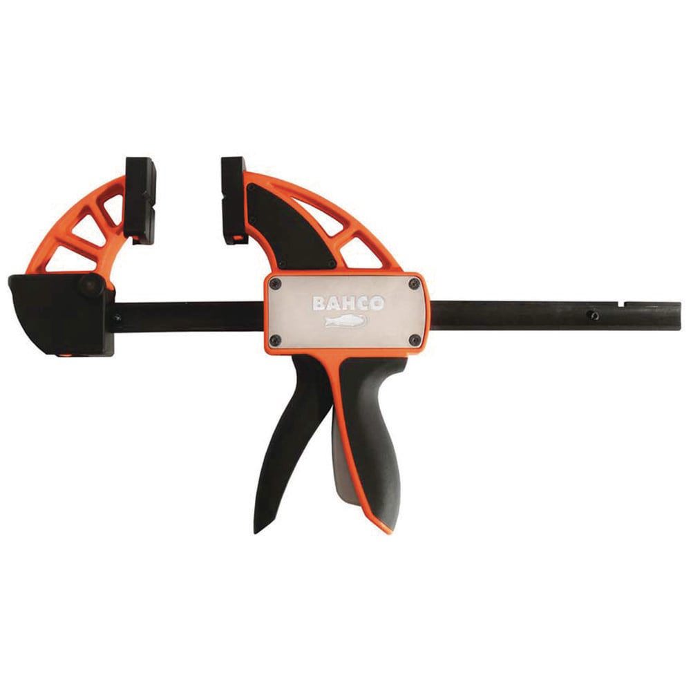 Bar Clamps; Maximum Capacity (mm): 900.00 ; Overall Length (Inch): 47-1/2 ; Throat Depth (Mm - 2 Decimals): 95 ; Rail Material: Steel ; Replaceable Pads: No ; Handle Material: Steel