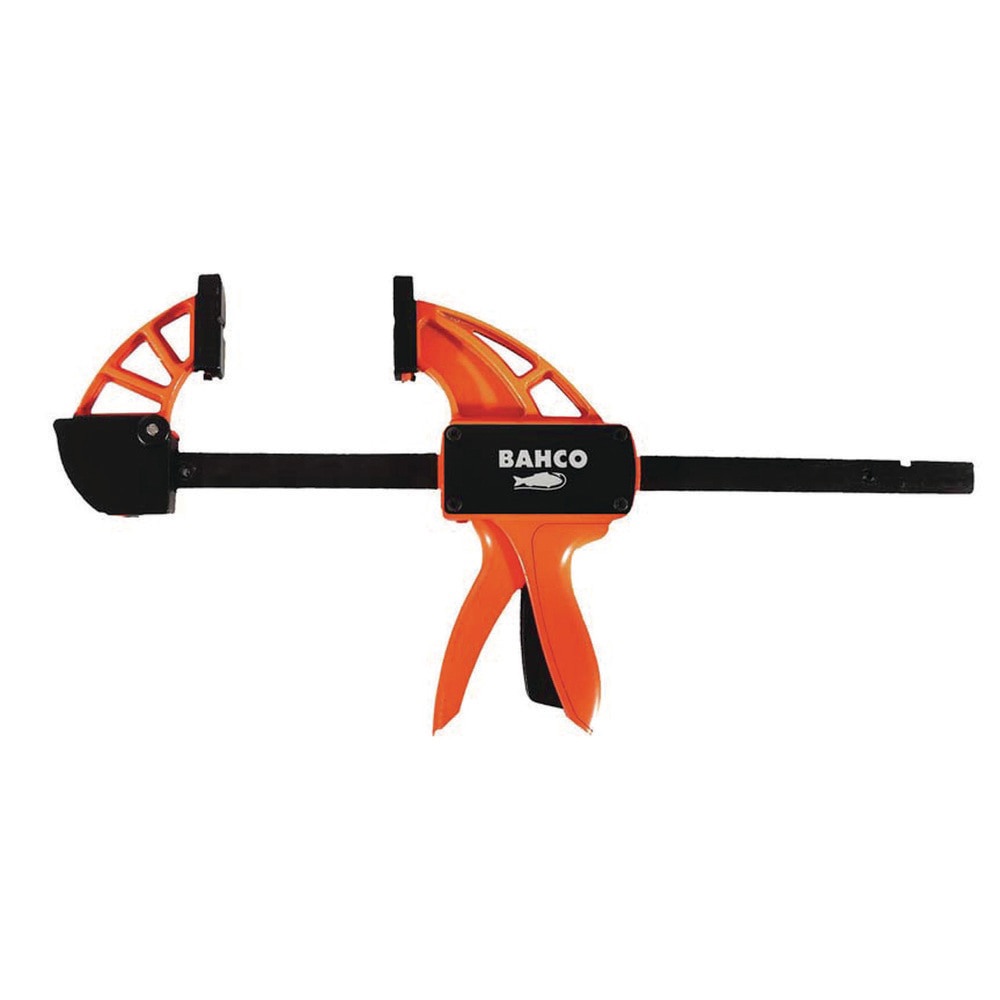 Bar Clamps; Maximum Capacity (mm): 150.00 ; Overall Length (Inch): 18 ; Throat Depth (Mm - 2 Decimals): 95 ; Rail Material: Steel ; Replaceable Pads: No ; Handle Material: Steel