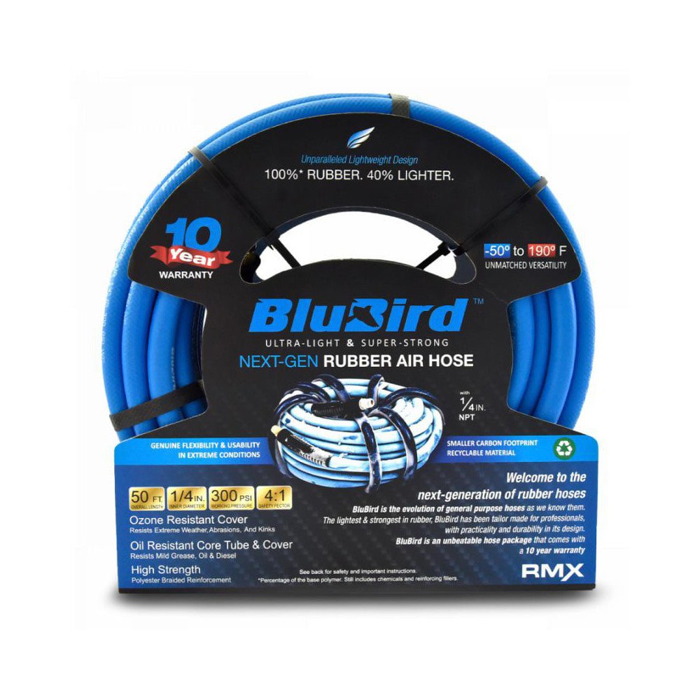 Air & Multi-Purpose Hose; Hose Type: Multipurpose Air Hose ; Length Ft. (Feet): 300 ; Type: Rubber Air Hose ; Color: Blue ; Material: EPDM ; Inside Diameter (Inch): 1/4