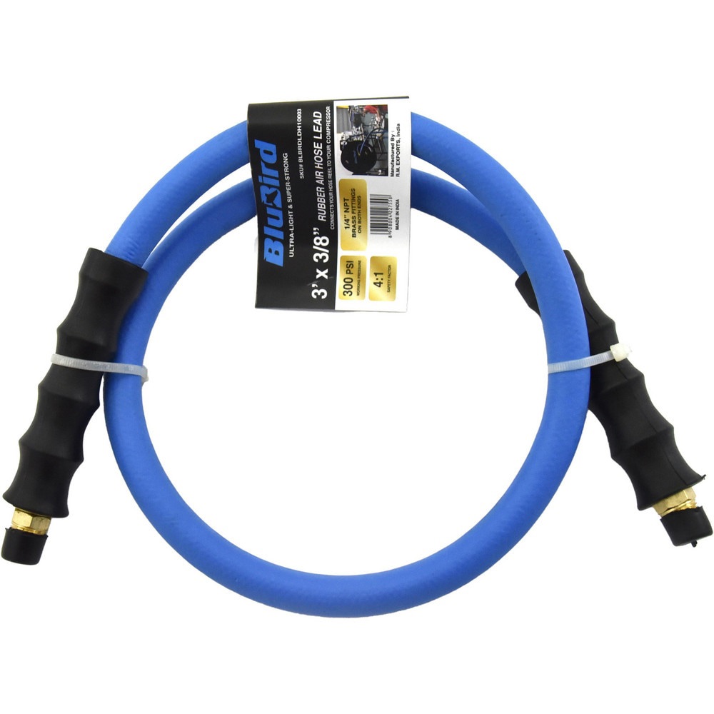 Air & Multi-Purpose Hose; Hose Type: Lead-in Whip Hose ; Length Ft. (Feet): 3 ; Type: Rubber Air Hose ; Color: Blue ; Material: EPDM ; Inside Diameter (Inch): 3/8