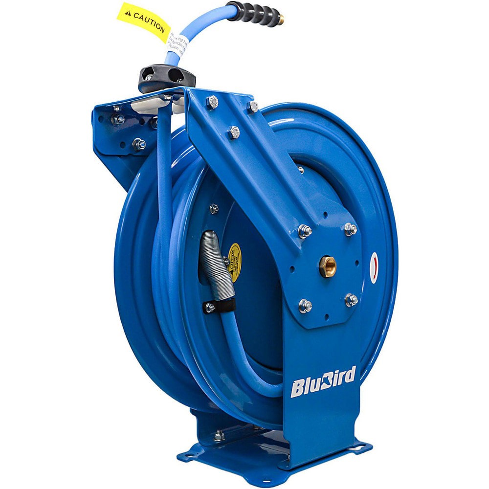 Hose Reels; Drive Type: Auto-Retractable ; Reel Type: Open ; Hose Length (Feet): 100.00 ; Hose Inside Diameter (Inch): 1/2 ; Maximum Working Pressure (Psi - 3 Decimals): 300.000 ; Application: Air Hose