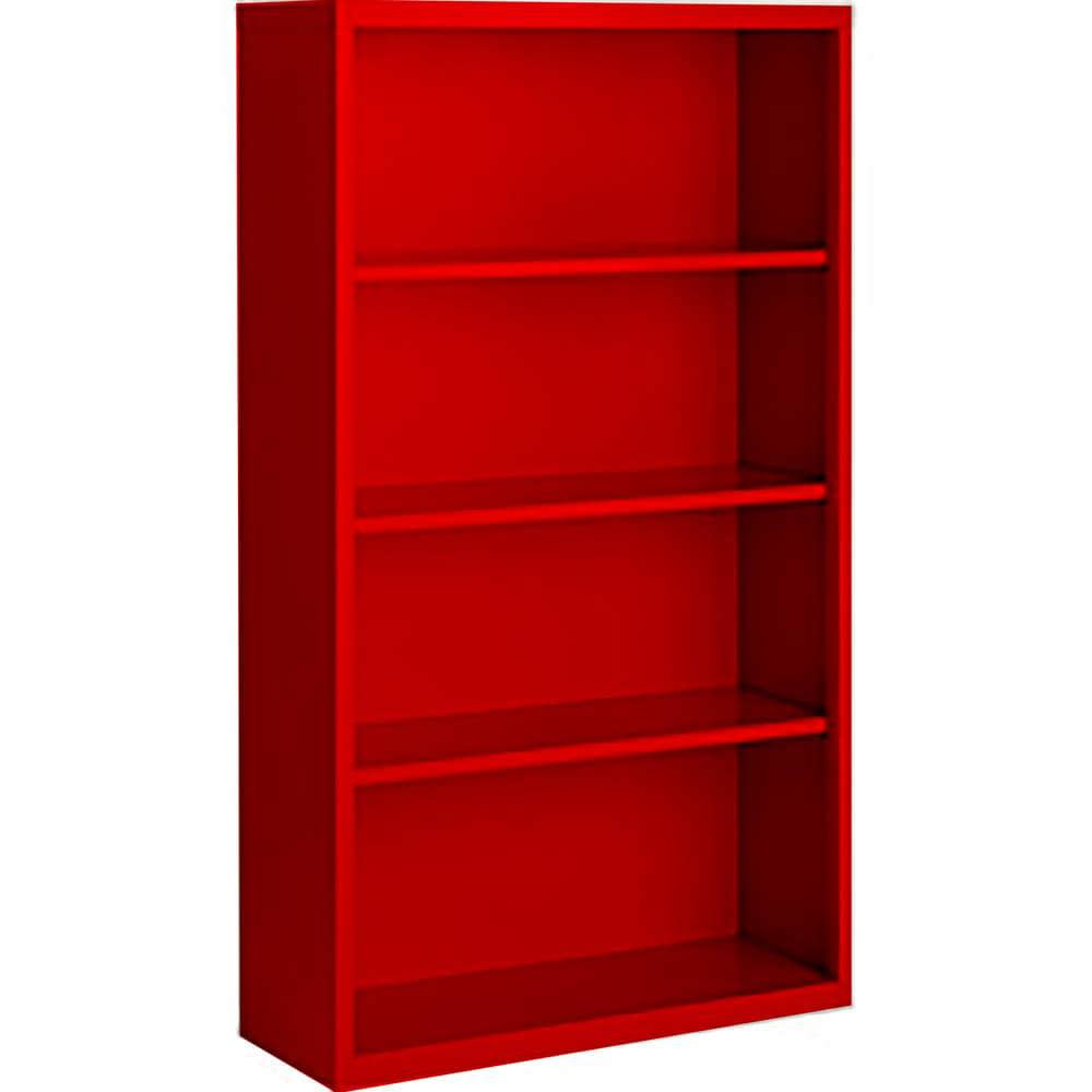 Bookcases; Overall Height: 52 ; Overall Width: 36 ; Overall Depth: 13 ; Material: Steel ; Color: Signal Red ; Shelf Weight Capacity: 160