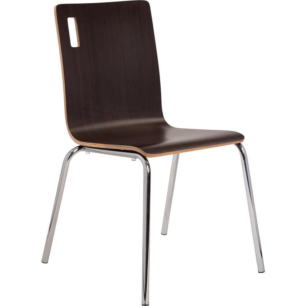 Stacking Chairs; Type: Stack Chairs w/o Arms; No; Chair Type: Stack Chairs w/o Arms; Seating Area Material: Plywood; Arms Included: No; Color: Espresso; Frame Color: Chrome; Seat Color: Espresso; Frame Color: Chrome; Width (Inch): 21-1/2; Depth (Inch): 23