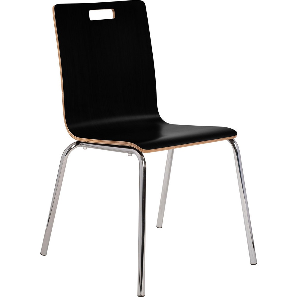 Stacking Chairs; Chair Type: Stack Chair ; Type: Cafi Chair ; Arms Included: No ; Seat Material: Plywood ; Color: Black ; Seat Color: Black