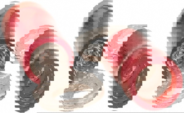 D Shaped Ring Terminal: Partially Insulated, 22 to 18 AWG, Crimp Connection