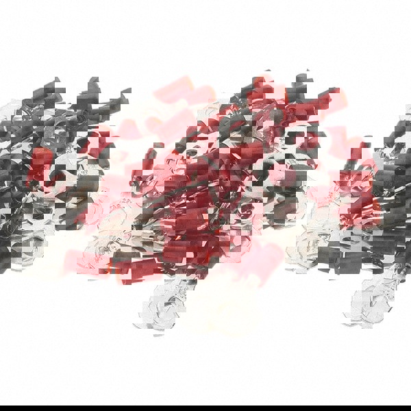 D Shaped Ring Terminal: Partially Insulated, 22 to 16 AWG, Crimp Connection