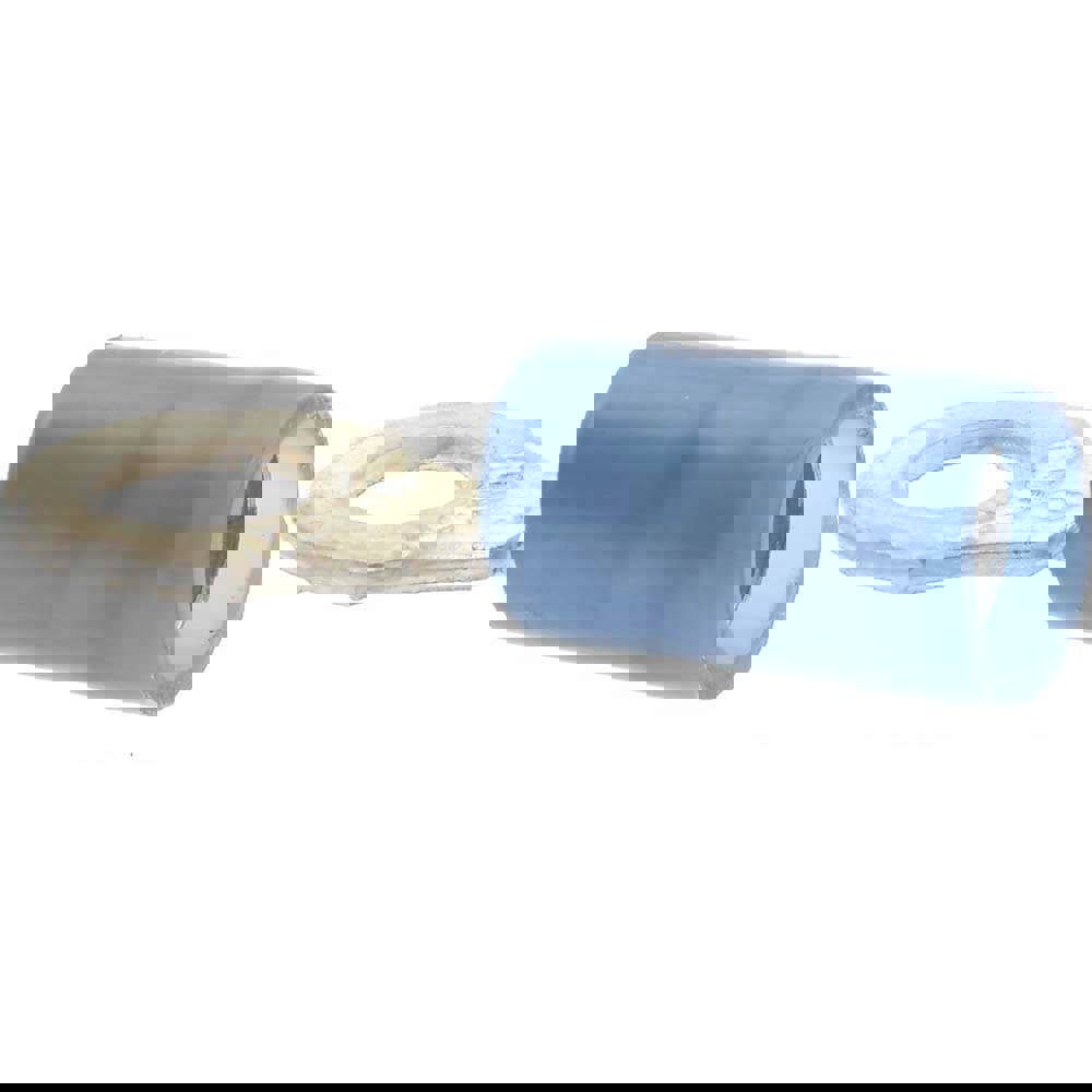 D Shaped Ring Terminal: Partially Insulated, 16 to 14 AWG, Crimp Connection