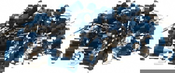 Standard Fork Terminal: Blue, Nylon, Partially Insulated, #1/4