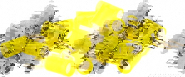 Standard Fork Terminal: Red, Nylon, Partially Insulated, #10 Stud, Crimp