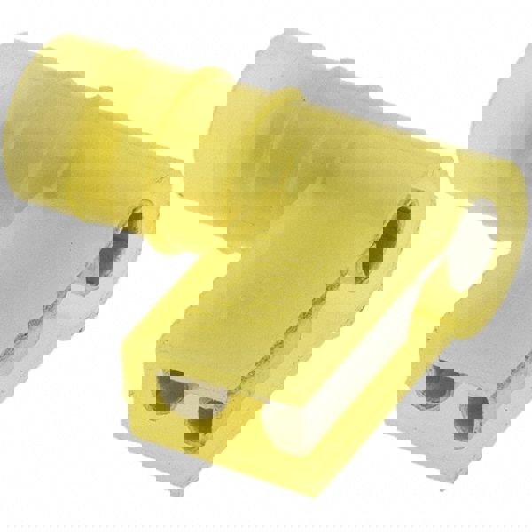 Wire Disconnect: Female, Yellow, Nylon, 12-10 AWG, 1/4