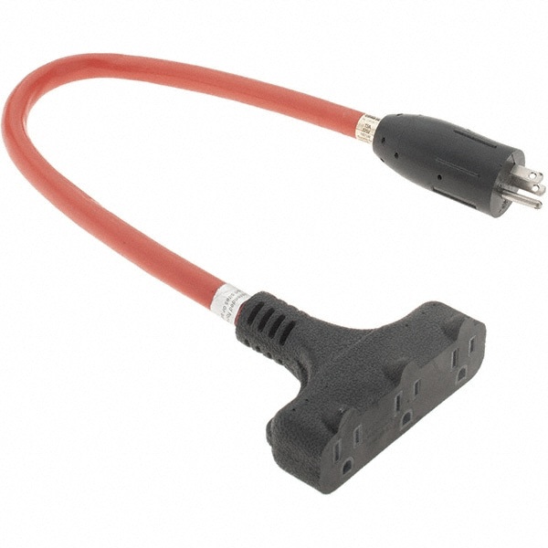 2', 12/3 Gauge/Conductors, Orange Indoor & Outdoor Extension Cord