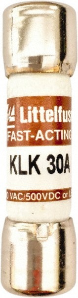 Cartridge Fast-Acting Fuse: 30 A, 1-1/2