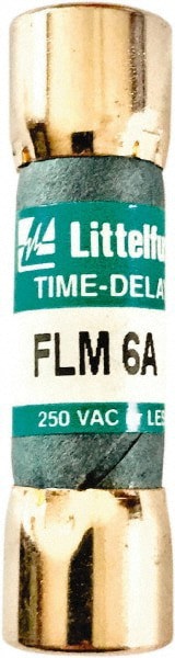 Cartridge Time Delay Fuse: 6 A, 1-1/2