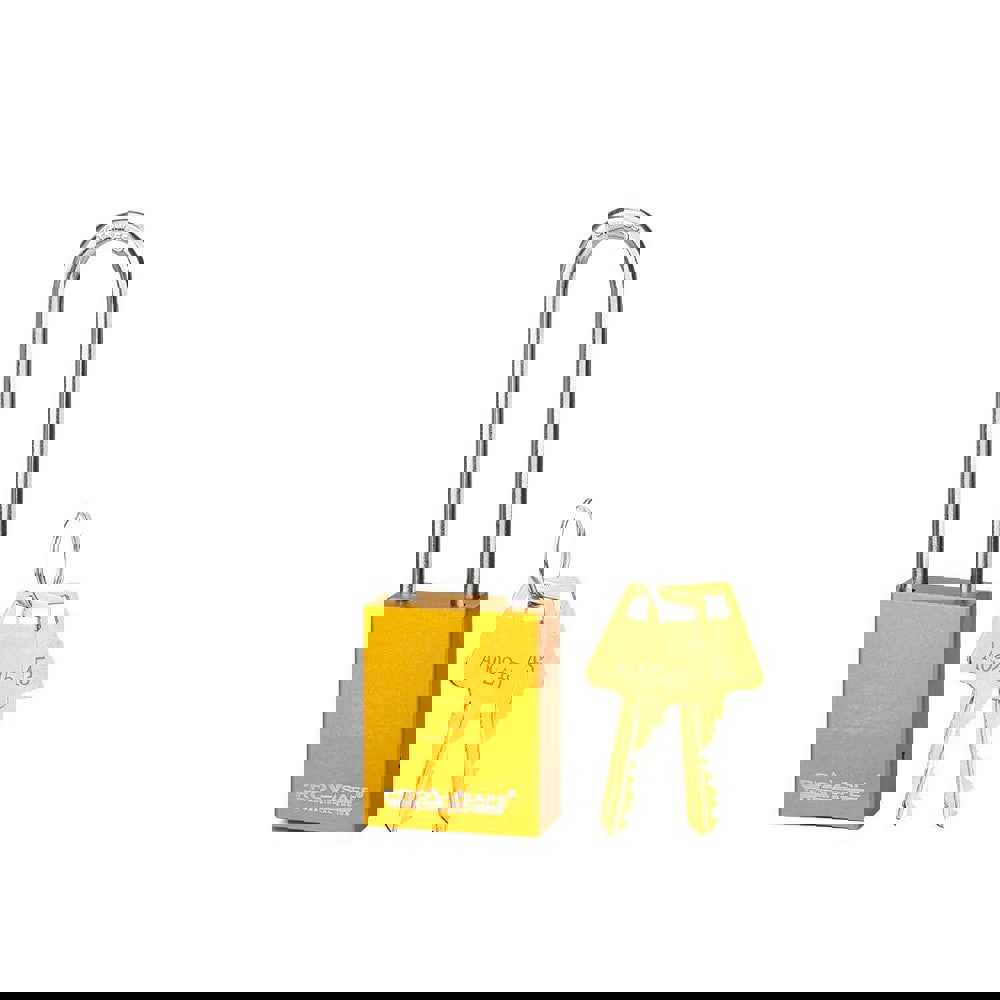 Lockout Padlock: Keyed Different, Aluminum, 3 High, Stainless Steel Shackle, Yellow
