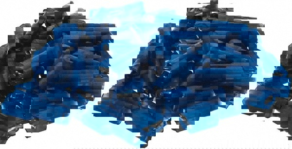 Wire Disconnect: Female, Blue, Nylon, 16-14 AWG, 1/4