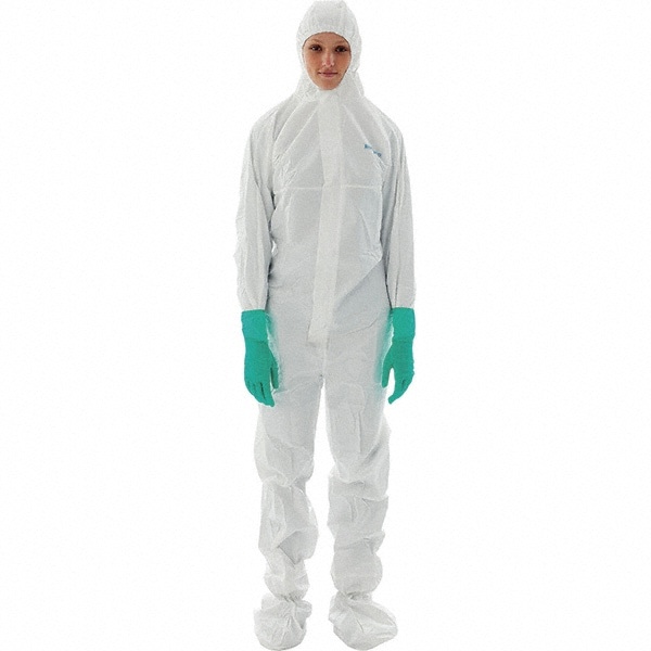 Series BDFC Non-Disposable Rain & Chemical-Resistant Coverall: White, CleanTough & Polyurethane