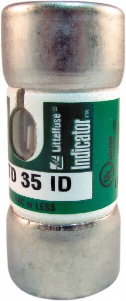 Cartridge Time Delay Fuse: J, 35 A, 2-3/8