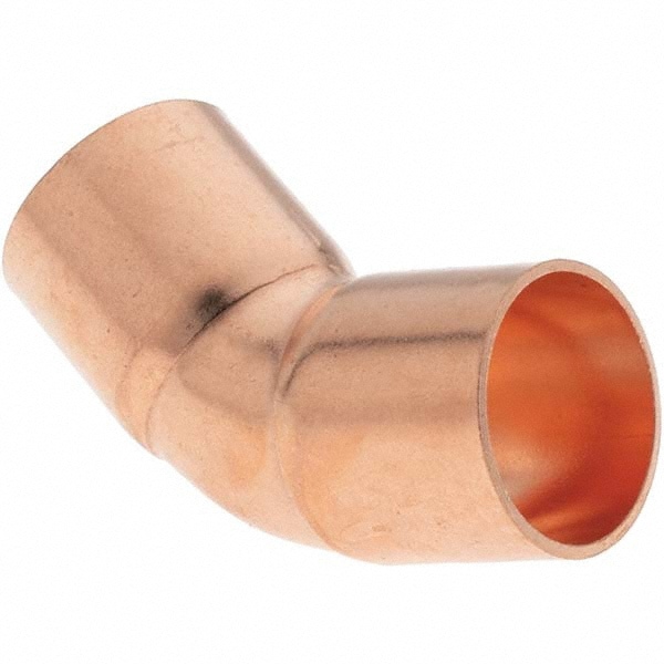 Wrot Copper Pipe 45 &deg; Elbow: 1/2