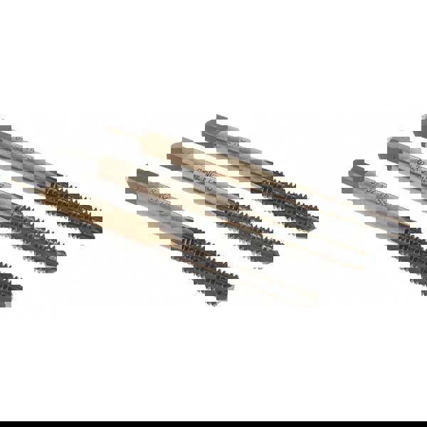 Tap Set: #8-32 UNC, 4 Flute, Bottoming Plug & Taper, High Speed Steel, Gold & Oxide Finish