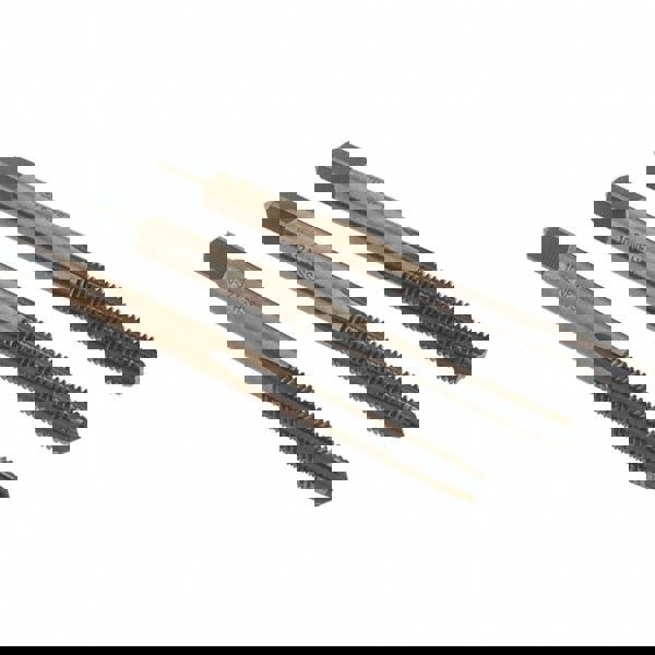 Tap Set: #10-32 UNF, 4 Flute, Bottoming Plug & Taper, High Speed Steel, Gold & Oxide Finish